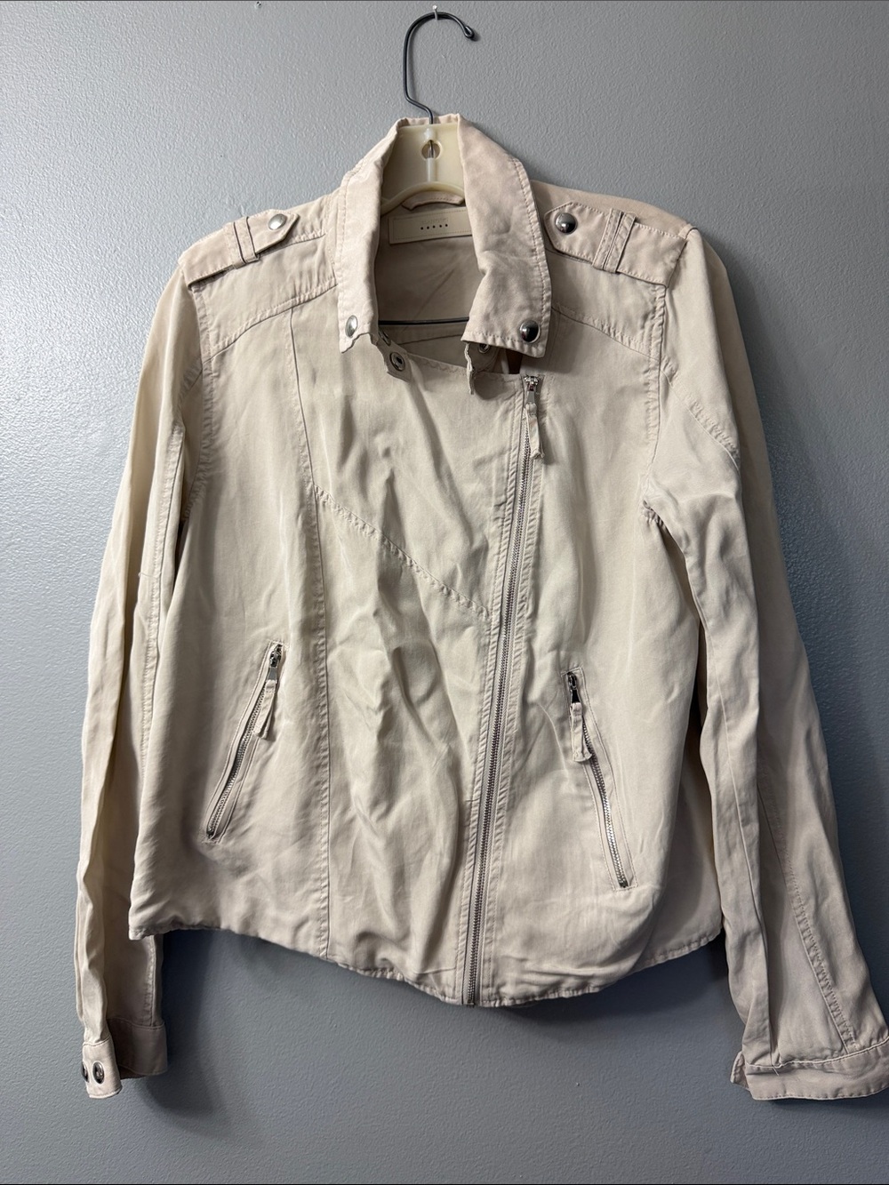 Blank NYC Light Beige Jacket moto jacket small